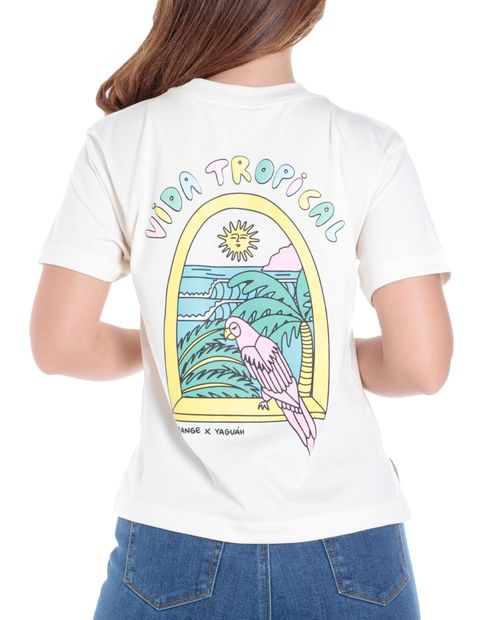 Camiseta Orange estampada manga corta para mujer