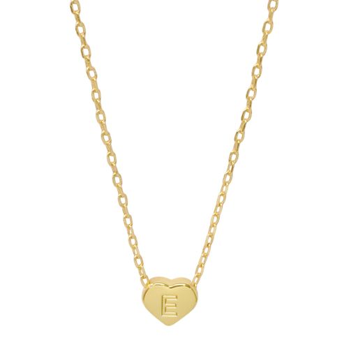 Cadena de brass en baño de oro con dije de letras 1mm -18" para mujer