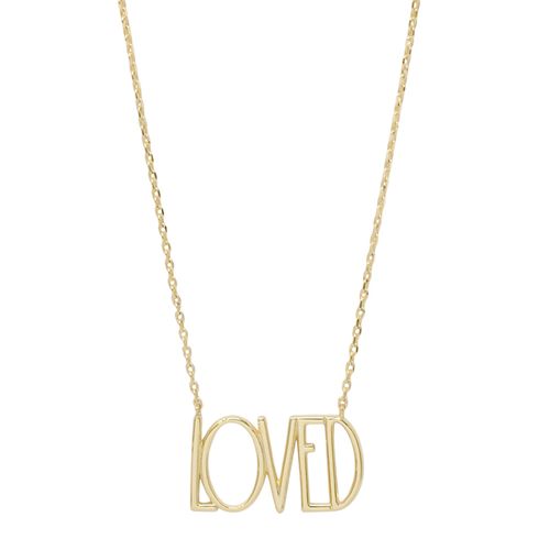 Cadena con dije de brass dorada 1mm-18" para mujer