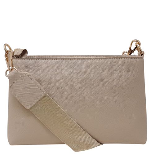 Cartera crossbody Sabrina color beige para mujer
