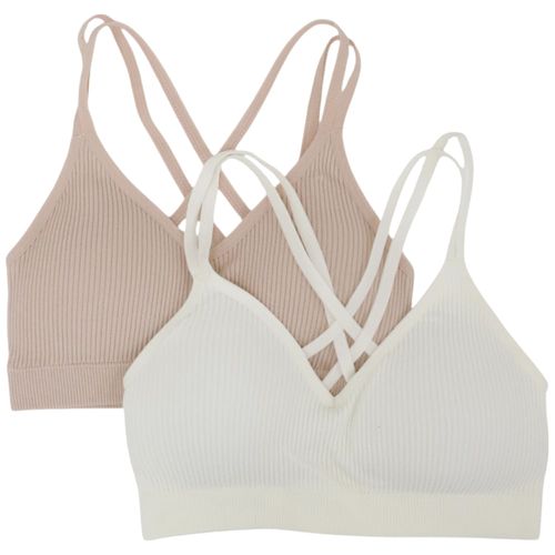 Set de 2 piezas de ropa interior bicolor sólido para niña