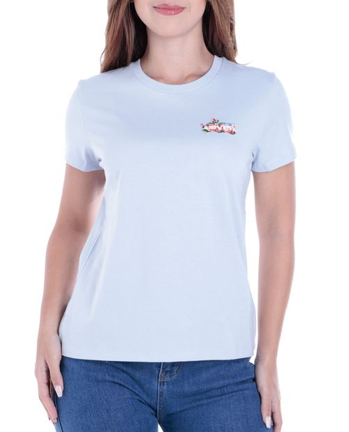 Camiseta Levi's celeste mangas cortas para mujer