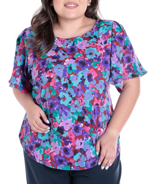 Blusa  Sabrina casual estampada manga corta para mujer