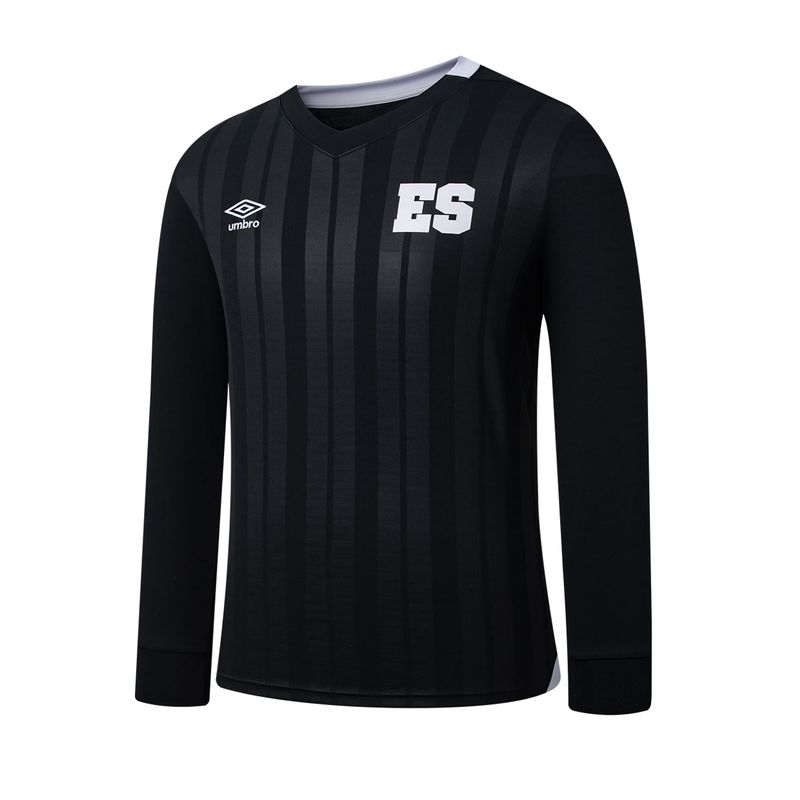 Camiseta deportiva Selecta manga larga negra rayada 2025-26 para