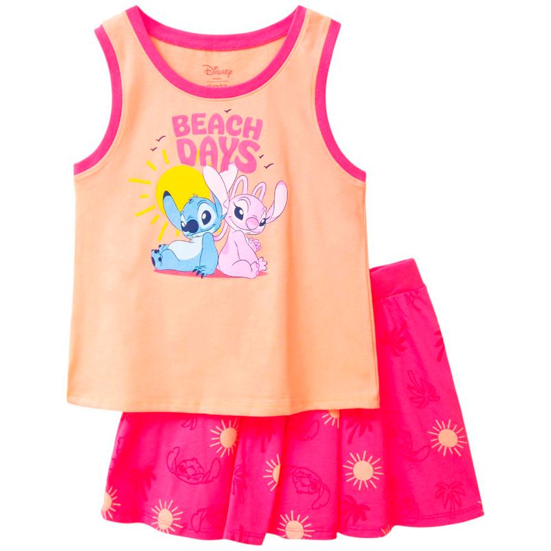 Conjunto-de-2-piezas-bicolor-con-estampado-de-Stitch-para-niña-104776829