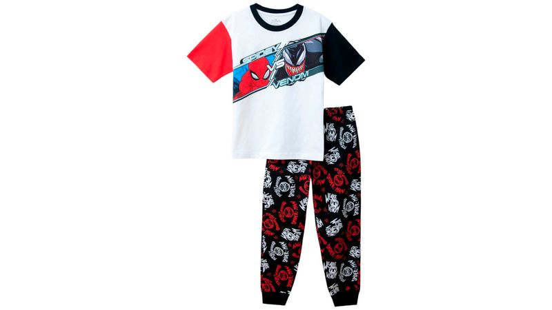 Pijama de piezas multicolor con estampado de Spider-Man y Venom para niño