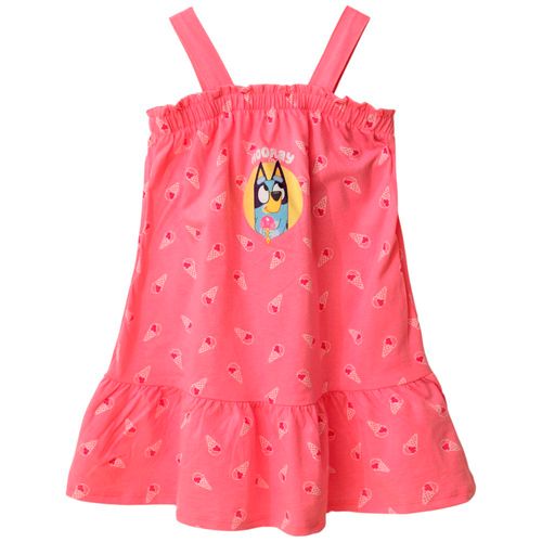 Vestido rosado con estampado de Bluey para niña