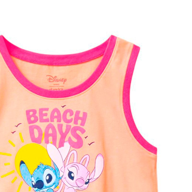 Conjunto-de-2-piezas-bicolor-con-estampado-de-Stitch-para-niña-104776829
