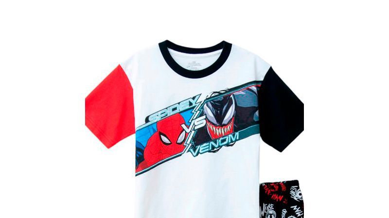 Pijama de piezas multicolor con estampado de Spider-Man y Venom para niño