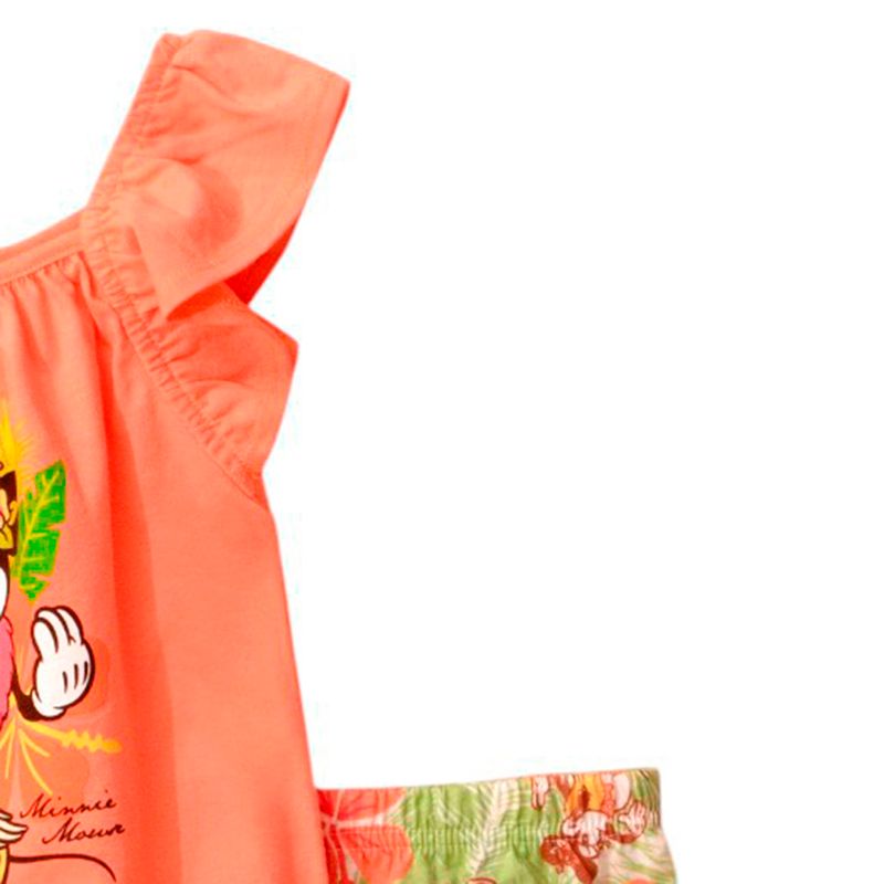 Pijama-de-2-piezas-bicolor-con-estampado-de-Minnie-Mouse-para-niña-104776824