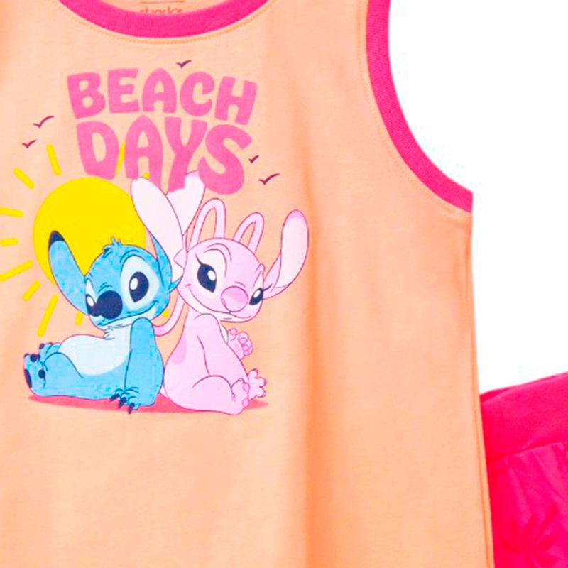 Conjunto-de-2-piezas-bicolor-con-estampado-de-Stitch-para-niña-104776829