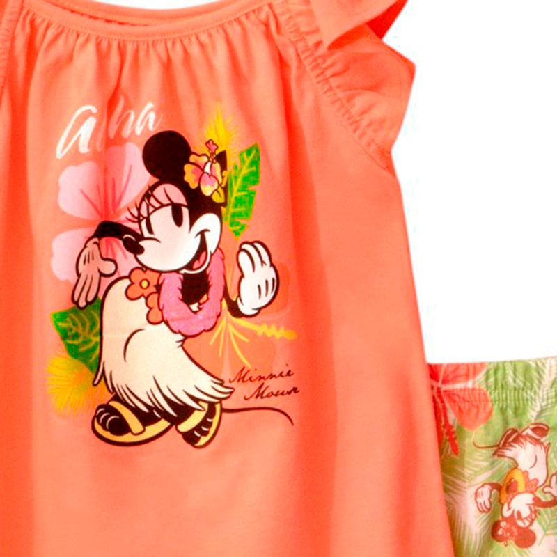 Pijama-de-2-piezas-bicolor-con-estampado-de-Minnie-Mouse-para-niña-104776824
