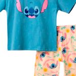 Pijama-de-2-piezas-bicolor-con-estampado-de-Stitch-para-niña-104776806