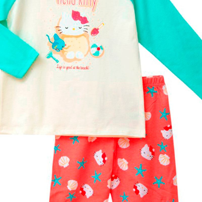 Pijama-de-2-piezas-multicolor-con-estampado-de-Hello-Kitty-para-niña-104776813