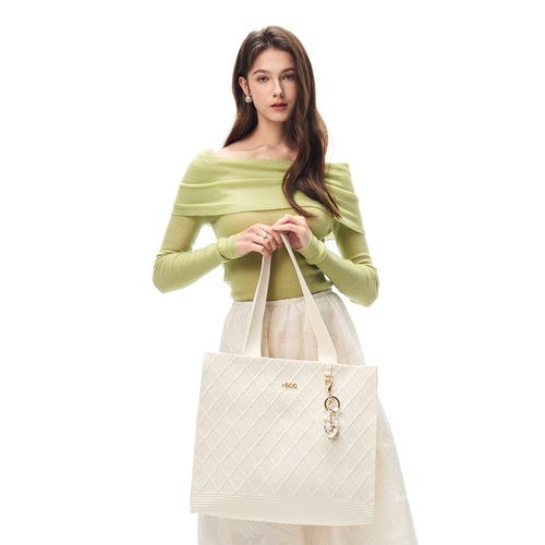 Cartera tote H&Co color blanco para mujer