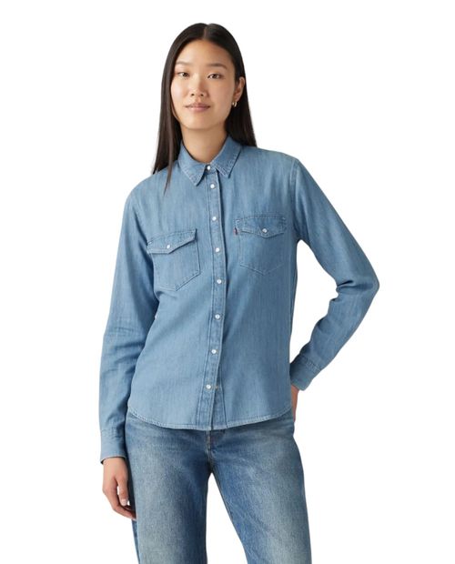 Blusa Levi's camisera denim manga larga para mujer