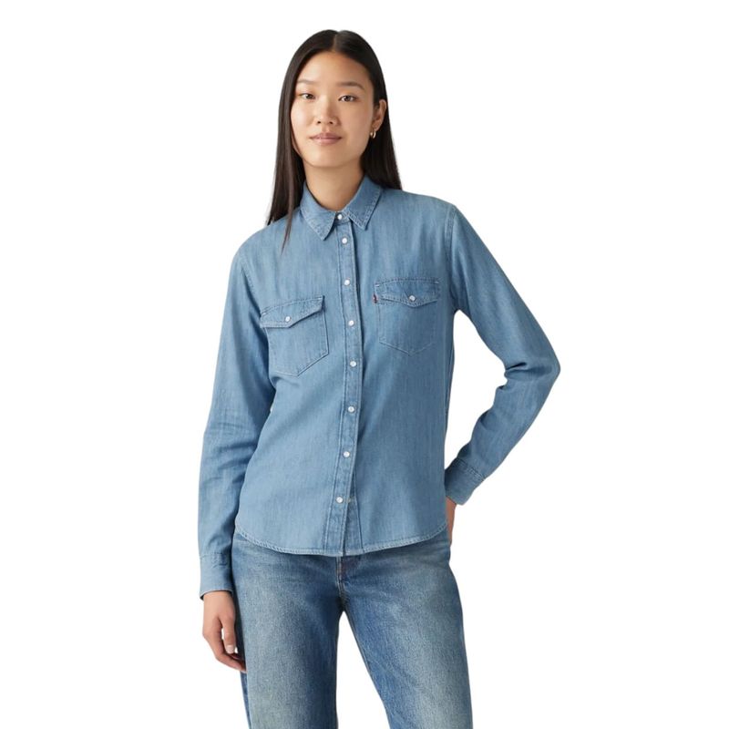Blusa Levi's camisera denim manga larga para mujer Siman El Salvador