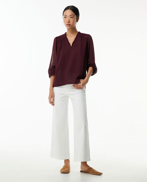 Blusa Sfera casual color vino manga larga para mujer