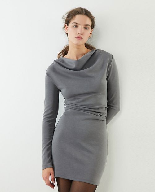 Vestido Sfera bodycon gris manga larga para mujer