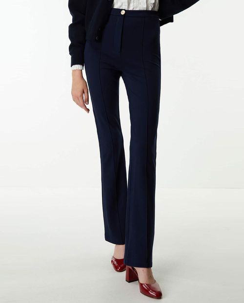 Pantalón Sfera flare azul de cintura media para mujer