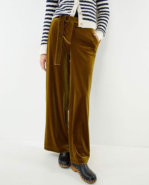 Pantalón Sfera wide leg verde de cintura alta para mujer