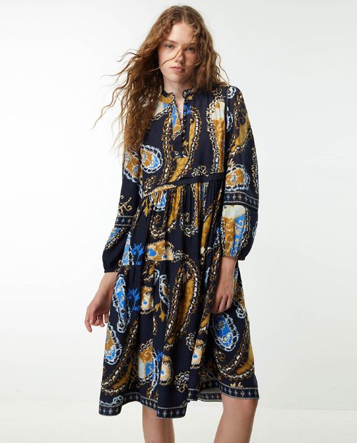 Vestido Sfera casual estampado manga larga para mujer