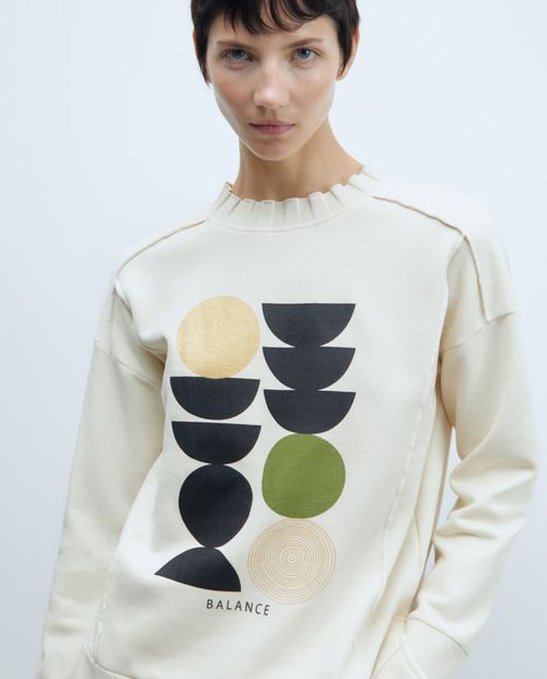 Suéter Sfera pull over estampada para mujer