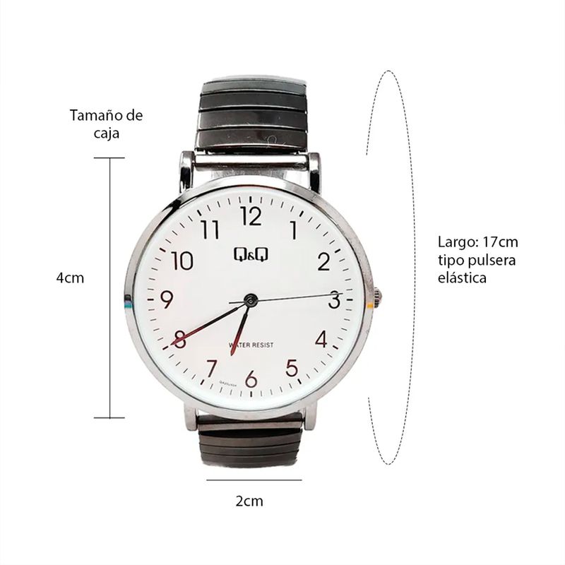 Reloj Q&Q análogo de metal negro para hombre - Siman Guatemala