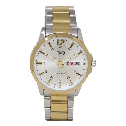 Reloj QQ análogo de metal bicolor para hombre