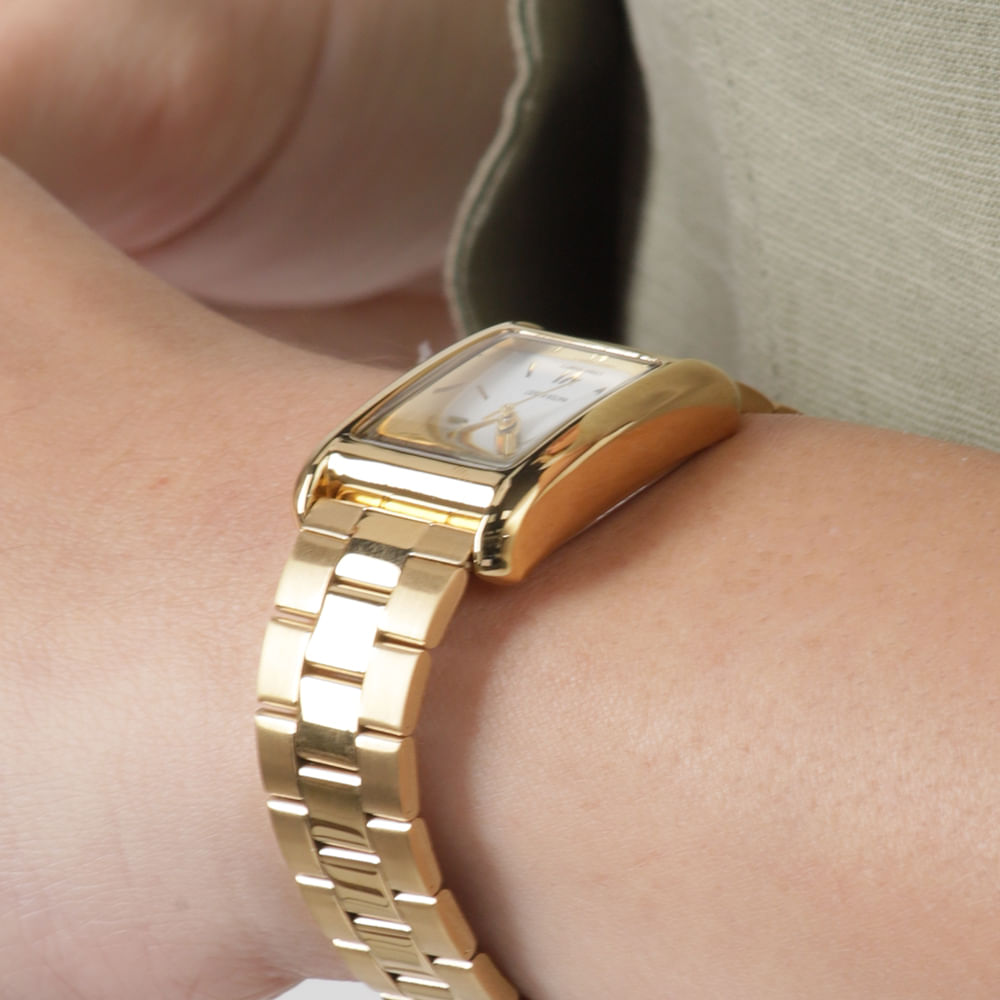 Reloj Q&Q análogo metálico dorado para mujer - Siman Nicaragua