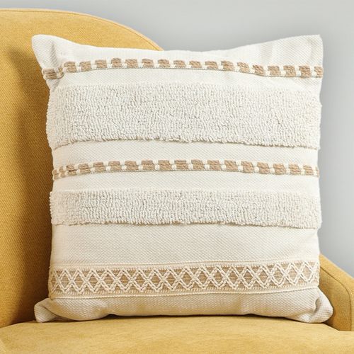 Cojín decorativo boho beige/café 45x45 cm
