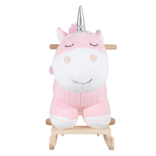 Mecedora infantil unicornio color rosado 65x28x60 cm