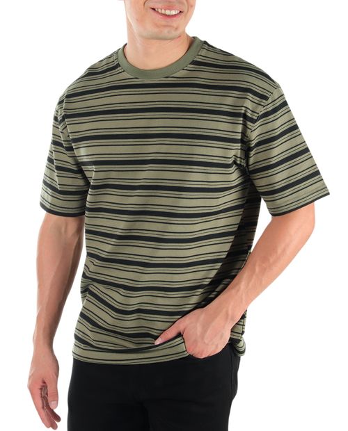 Camiseta Unexpected verde rayada para hombre