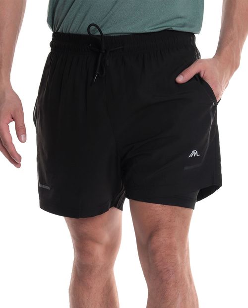 Short deportivo Teammate negro sólido para hombre