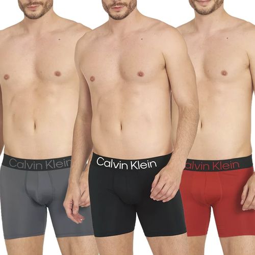 Pack de 3 boxers brief Calvin Klein multicolor sólidos para hombre