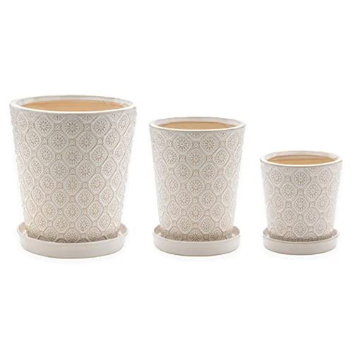 Set de macetas vintage de cerámica blanca