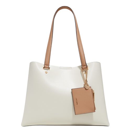 Cartera satchel Aldo color blanco para mujer