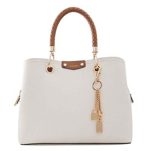 Cartera satchel Aldo color blanco para mujer