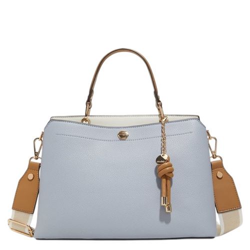 Cartera satchel Aldo color celeste para mujer