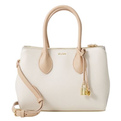 Cartera satchel Aldo color blanco para mujer