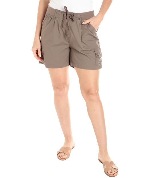 Short Dash pull on café de cintura media para mujer