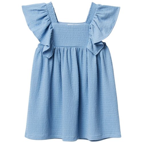Vestido azul sólido para niña