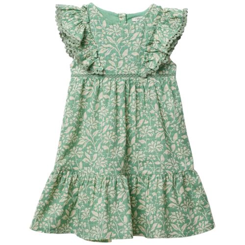 Vestido verde con estampado para niña