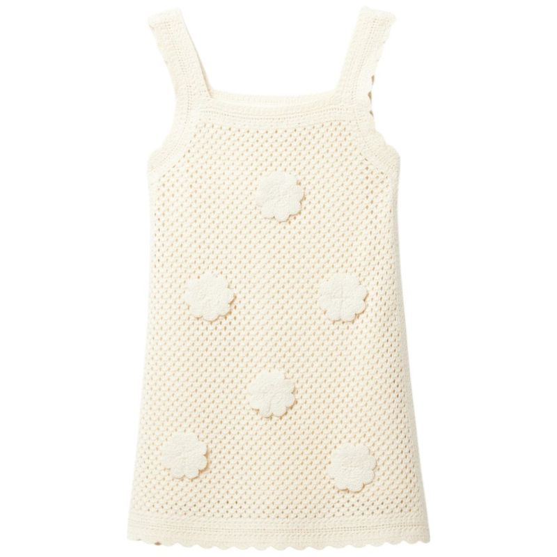 Vestido-beige-con-crochet-para-niña-104872246
