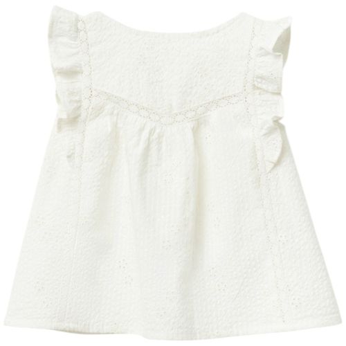 Blusa blanca sólido para niña