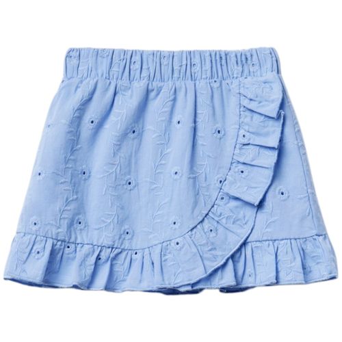 Falda short azul calado para niña