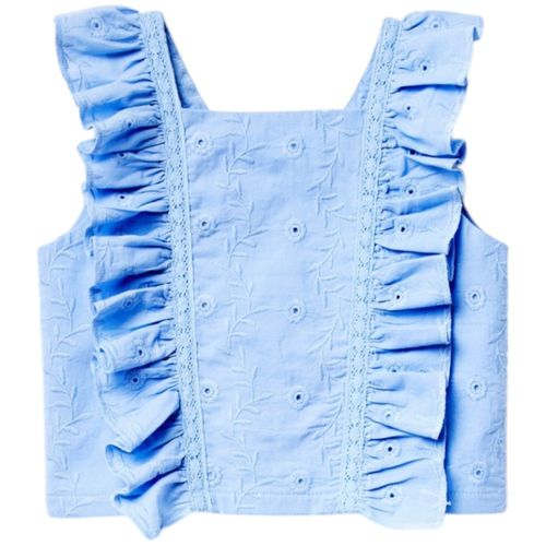 Blusa azul calado para niña