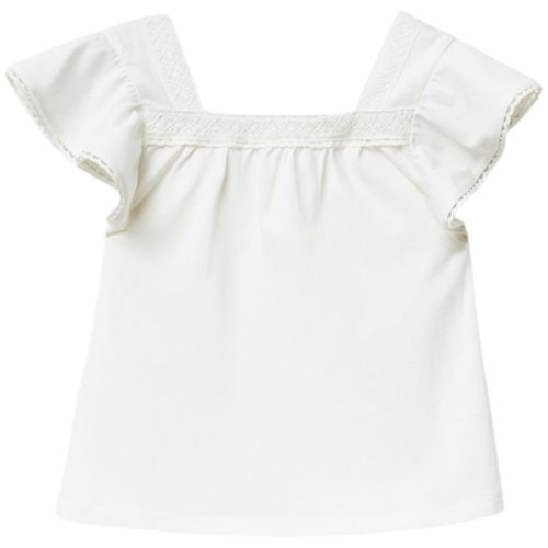 Blusa blanca sólido para niña