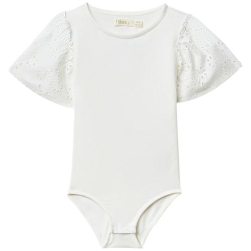 Bodysuit blanco sólido para niña