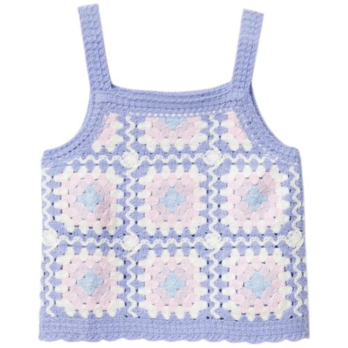 Blusa multicolor con crochet para niña